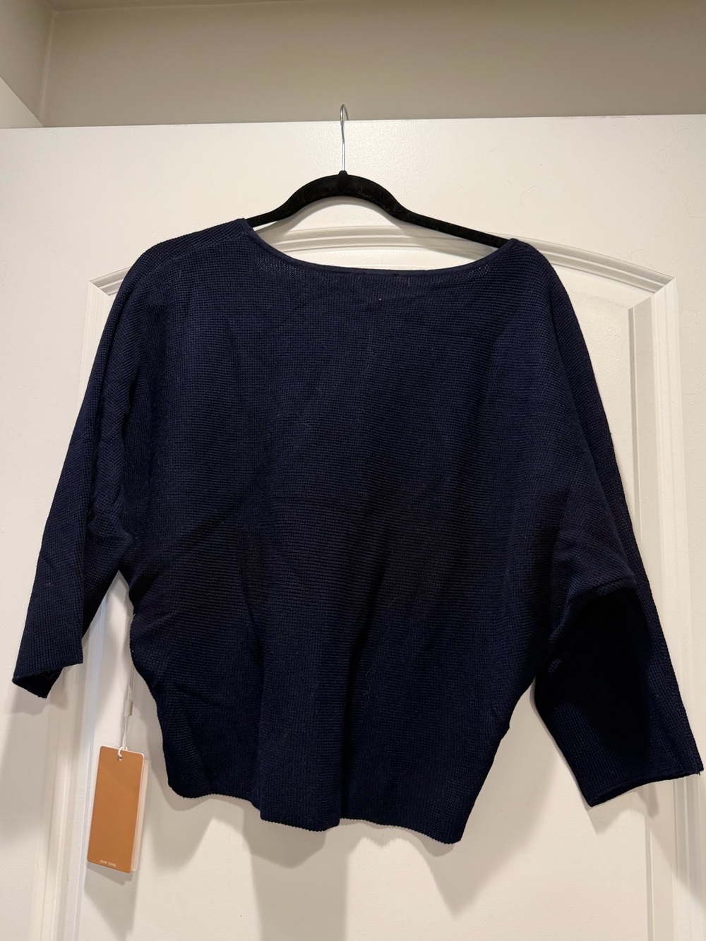 Cyrus Dark Navy Ribbed Crewneck Top - Picture 2 of 6